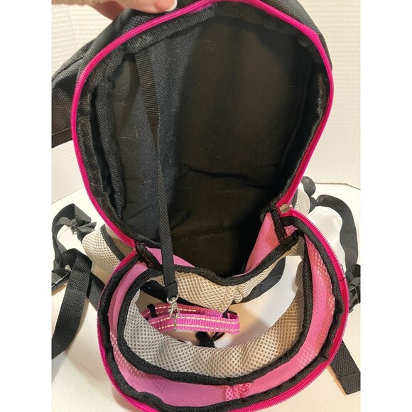 Pet Life Carrier Backpack And Adjustable Collar Pet Front Cat Dog Travel Bag - Picture 5 of 5